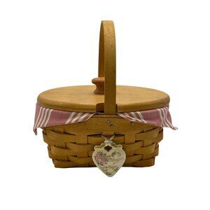 Longaberger 1999 Horizon of Hope Basket Combo Tie On Liner Protector Lid Vintage